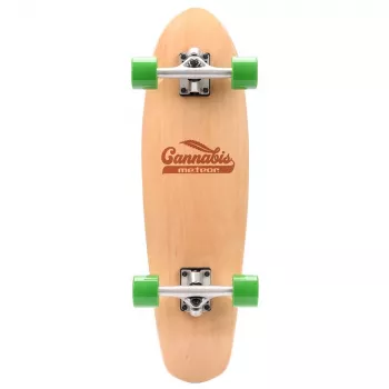 Meteor Cannabis Green-Brown-Orange Mini Cruiser Skateboard 22 colių