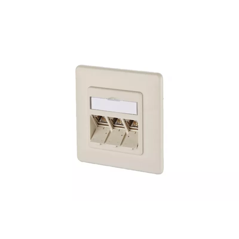 METZ CONNECT BTR IT CONNECT E-DAT modul 3x8(8) UP - įleidžiama tinklo rozetė, 3 prievadų RJ45, CAT 6, ekranuota, perlamutrinė balta (RAL 1013) 1309131001-E