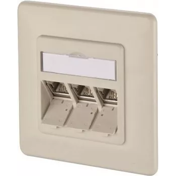 METZ CONNECT BTR IT CONNECT E-DAT modul 3x8(8) UP - įleidžiama tinklo rozetė, 3 prievadų RJ45, CAT 6, ekranuota, perlamutrinė balta (RAL 1013) 1309131001-E