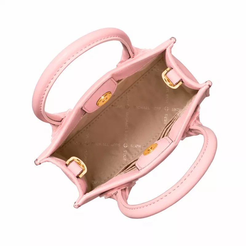 Michael Kors Moteriškas Ginny Crossbody Krepšys iš Safiano Odos, Pudros Rožinė, 15x17x6 cm