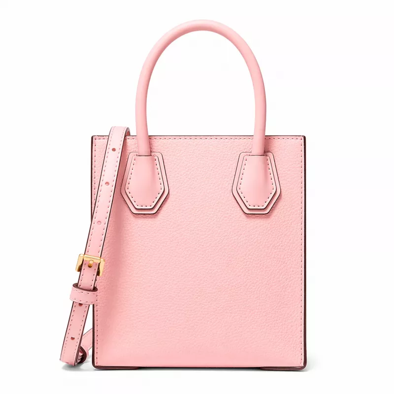 Michael Kors Moteriškas Ginny Crossbody Krepšys iš Safiano Odos, Pudros Rožinė, 15x17x6 cm