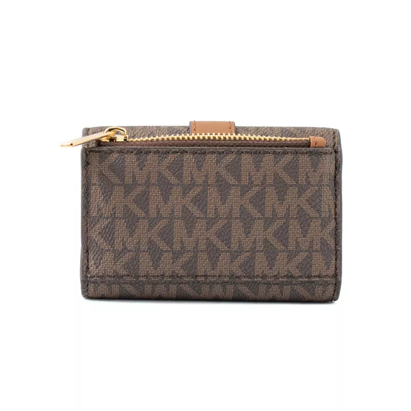 MICHAEL KORS Jet Set Travel Kortelių Laikiklis Ruda Signature PVC