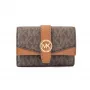 MICHAEL KORS Jet Set Travel Kortelių Laikiklis Ruda Signature PVC