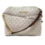 Michael Kors Jet Set Travel Crossbody Bag Vanilla Signature Coated Canvas Gold-Tone Hardware 35F1GTVC6B