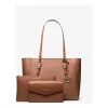 MICHAEL KORS Jet Set Travel Saffiano Leather Tote Bag Set - Luggage - Moteriškas 35R3GCFT3TLUG (33x28x12 cm)
