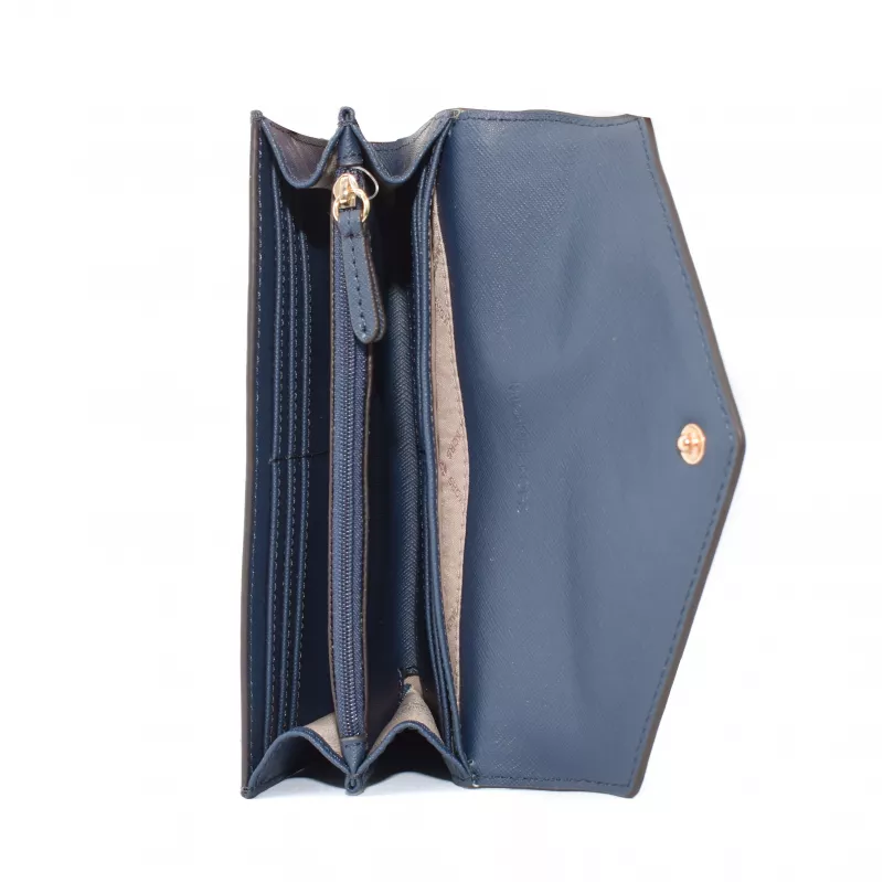 Michael Kors Jet Set Travel Saffiano Leather Wristlet Wallet Navy su aukso spalvos furnitūra