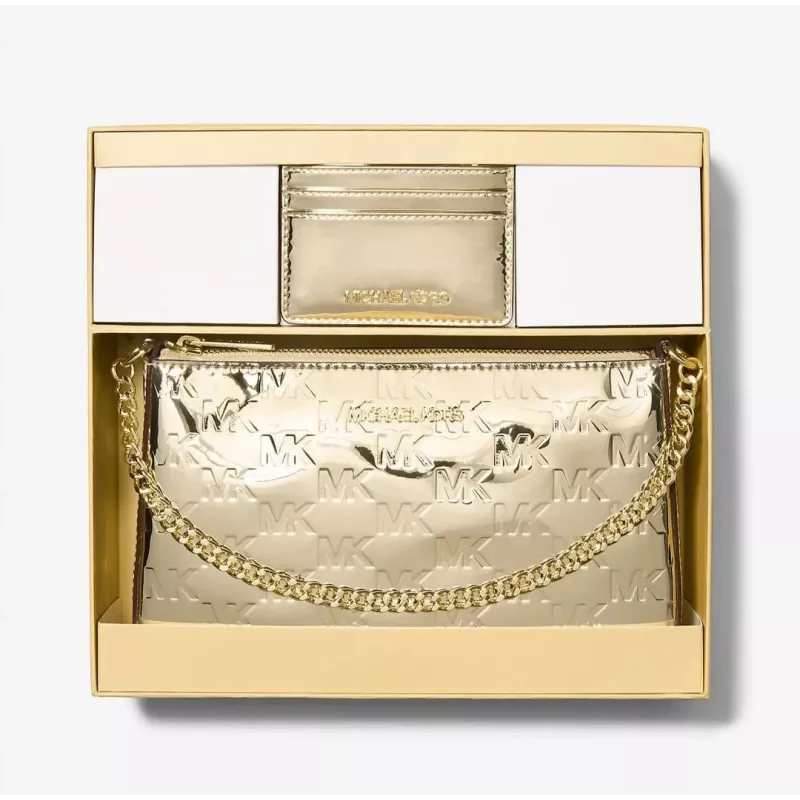 Michael Kors Jet Set Travel rankinė su pinigine - Opal Multi Signature Coated Canvas