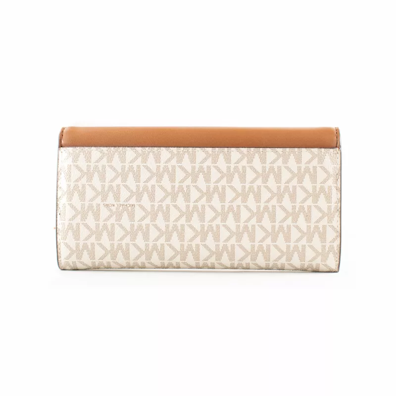 Michael Kors Jet Set Travel Vanilla Signature Coated Canvas Crossbody Krepšys 35F3GTVE7BVAN