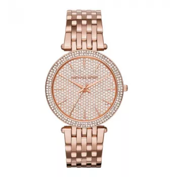 Michael Kors MK3439 Moteriškas laikrodis su rožinio aukso spalvos nerūdijančiu plienu, 39 mm
