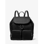 Michael Kors Unisex Backpack 30S4SRKB7CBLA – juoda grūdėtos odos kuprinė, viršuje užtrauktukas, 34x35x14 cm