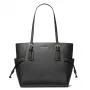 MICHAEL KORS Voyager Moteriškas juodos spalvos Crossgrain odos tote krepšys 31x28x15 cm