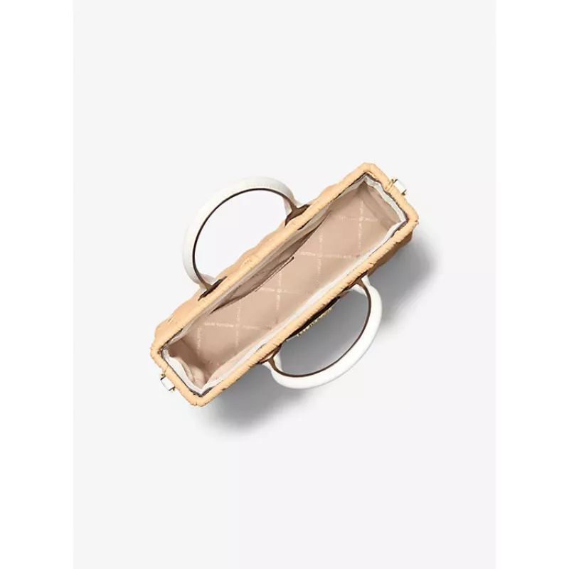 Michael Kors Moteriškas kryžminis krepšys Jet Set Travel 35T4G7ZC5WOPT – Signature Canvas, aukso spalvos detalės