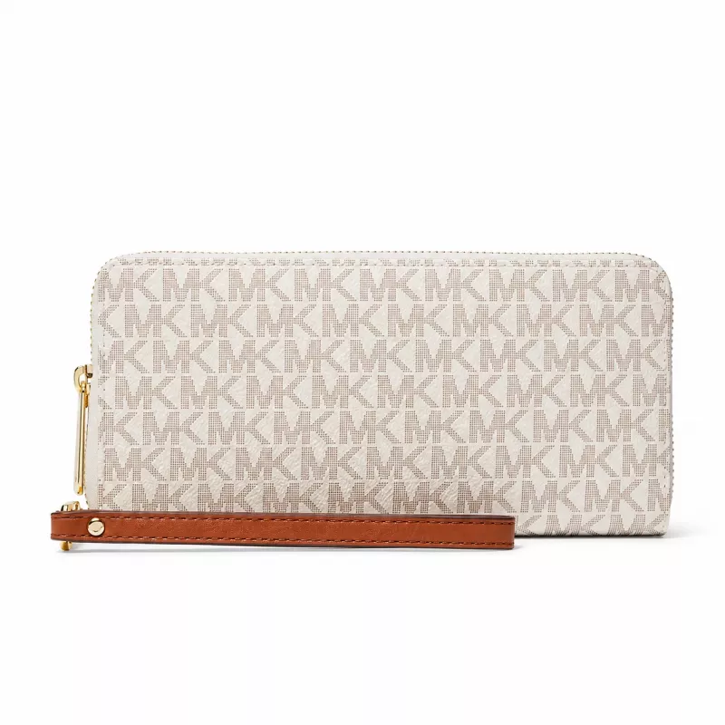 Michael Kors moteriška piniginė Jet Set Travel Trifold, Signature Coated Canvas, 35F8GTVT3BVNL