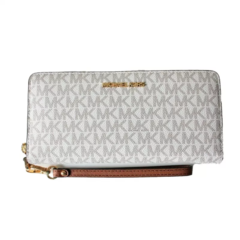 Michael Kors moteriška piniginė Jet Set Travel Trifold, Signature Coated Canvas, 35F8GTVT3BVNL