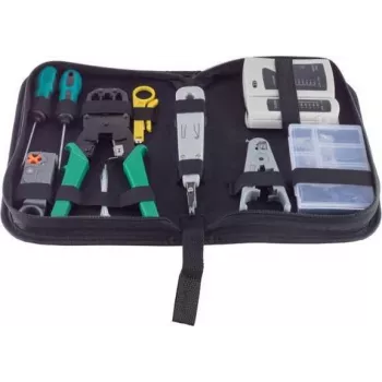 MicroConnect Network Cable Tester Set 10 (CAB-TEST5) su RJ45, RJ11/RJ12, BNC, USB testeriais ir 8 ID nuotoliniais moduliais