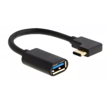 MICROCONNECT USB-C kampinis vyriškas į USB 3.0 Type-A laidas, 0,5 m, juodas