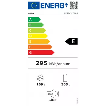 Midea MDRF632FIE45 Laisvai pastatomas daugiaduris šaldytuvas, 474 l, Dark Inox, energijos klasė E