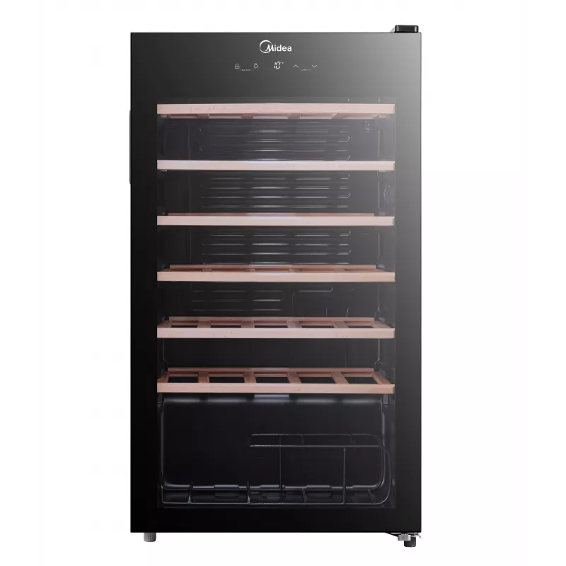 Midea vyno šaldytuvas MDRW150FGG22W, laisvai pastatomas, 34 buteliai, juodas