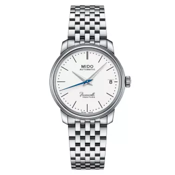 MIDO Baroncelli III Automatinis Moteriškas Laikrodis 33mm Nerūdijančio Plieno Sidabrinis Opalinis Ciferblatas M027207110100