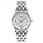 MIDO Baroncelli III Ladies Automatic Watch M007207110360 33mm, baltas ciferblatas su deimantų žymekliais, nerūdijančio plieno apyrankė