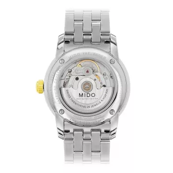 MIDO Vyriškas Laikrodis M86009261 Baroncelli III 38mm Automatinis Sidabrinis Ciferblatas Juodas Odinis Dirželis