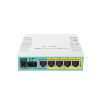 MikroTik hEX PoE Gigabit Ethernet maršrutizatorius (baltas)