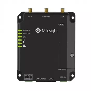 Milesight UR32L-L04EU-P pramoninis 4G LTE Cat 4 maršrutizatorius su PoE, Dual SIM, nuosekliąja sąsaja, I/O, VPN, metaliniu korpusu, DIN bėgeliu