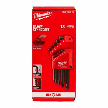 Milwaukee Allen Wrench Imperial Set 13vnt. Šešiabriaunių raktų rinkinys su juodos oksido danga | Kur.lt