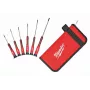 Milwaukee Precision Screwdriver Set, 6 vnt., Phillips PH00/PH0, Slotted 2.5/3.0/4.0mm, Torx T10, chromuotas