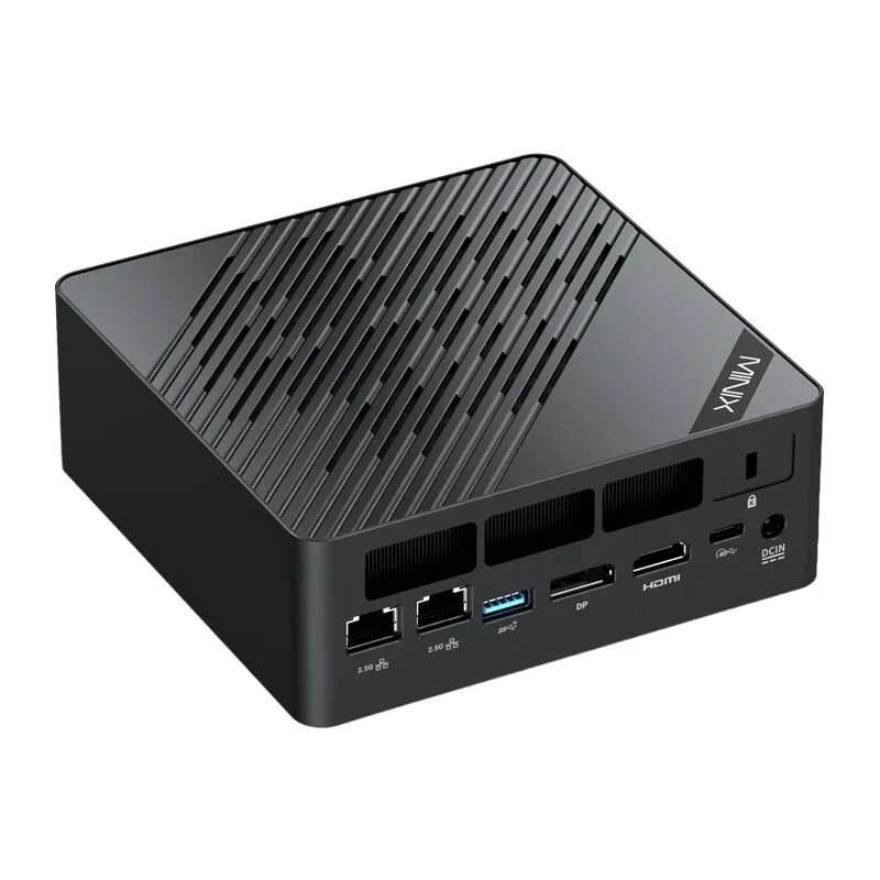 MINIX ER937-AI Barebone Mini PC su AMD Ryzen 7 3750H, 4 branduoliai/8 gijos, Radeon Vega 10, Dual Gigabit LAN, Wi-Fi 5, VESA tvirtinimu