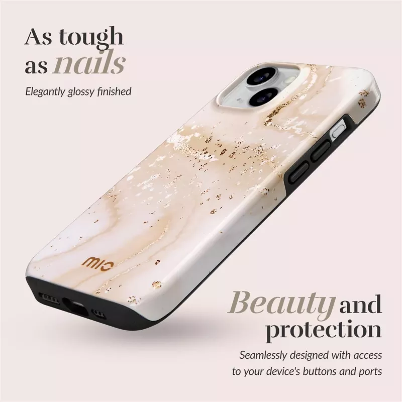 MIO Gold Marble Magsafe Compatible Case, skirta iPhone 13/14/15