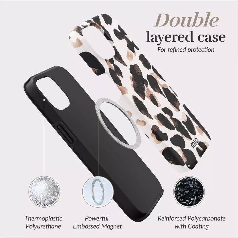 MIO Leopard Magsafe Compatible Case, skirta iPhone 16 Pro