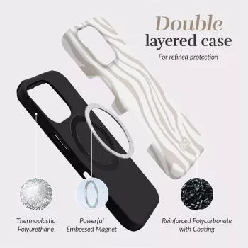 MIO Sandy Zebra Magsafe Case, suderinamas su iPhone 16 Plus