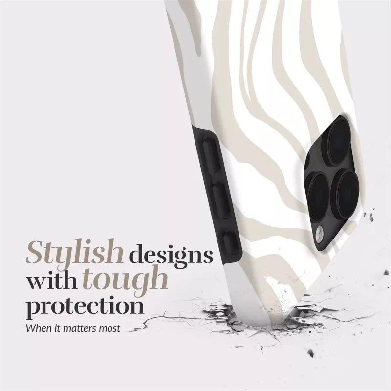 MIO Sandy Zebra Magsafe Case, suderinamas su iPhone 16 Pro