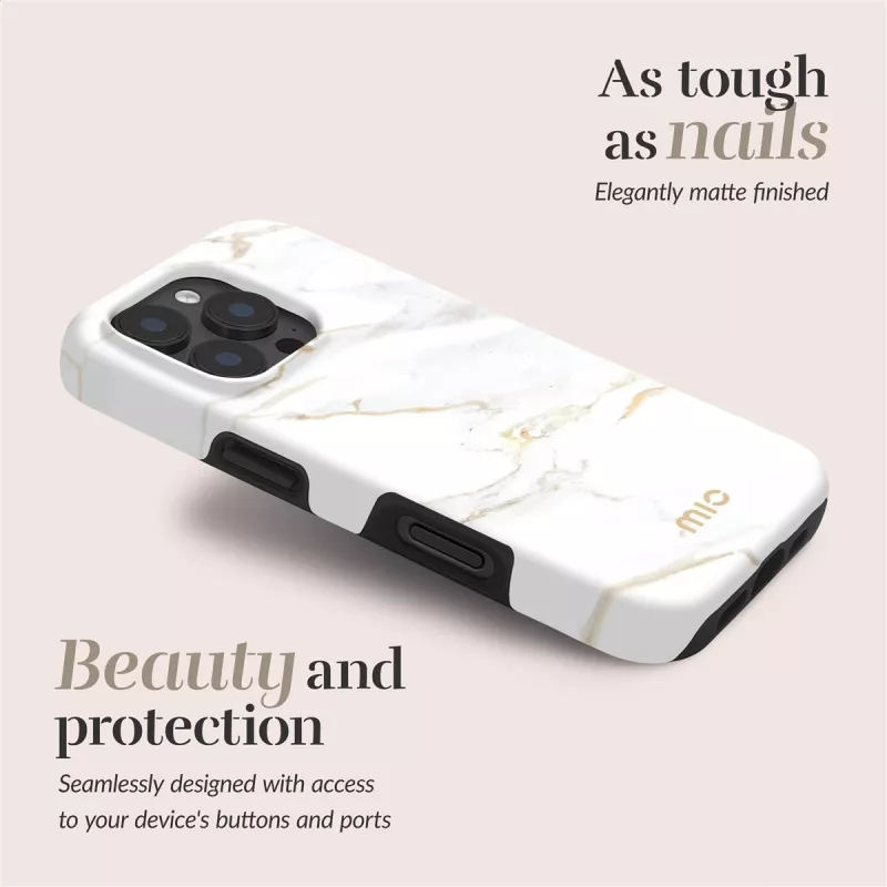 MIO White Marble Magsafe Compatible dėklas, skirtas iPhone 17 Pro Max
