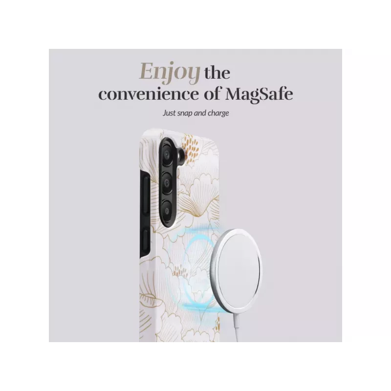 Mio White Roses Magsafe Compatible Case, Samsung S25 Ultra 5G