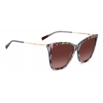 MISSONI Moteriški Drugelio Formos Akiniai nuo Saulės MIS0106SX193X - Rudas Raštuotas Acetato Rėmelis, Rudi Gradientiniai Lęšiai, UV400 Apsauga