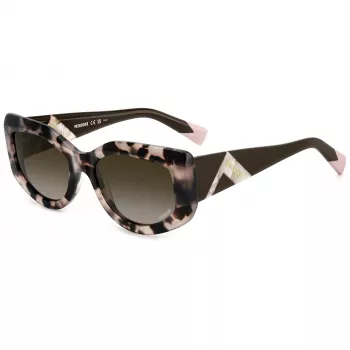 MISSONI Moteriški drugelio formos akiniai nuo saulės MIS0198S0T4 Havana acetatinis rėmelis, rudi gradientiniai lęšiai 54mm
