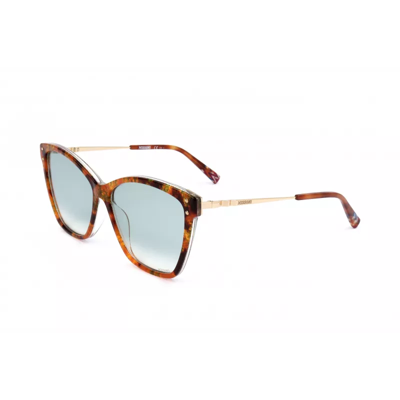 MISSONI moteriški akiniai nuo saulės MIS0003S2NL – Havana acetatiniai katės akies formos su rudais gradientiniais lęšiais