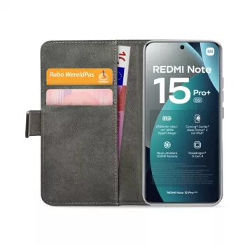 Mobilize Classic Gelly Wallet Book Case, skirta „Xiaomi Redmi Note 15 Pro+ 5G“, juoda