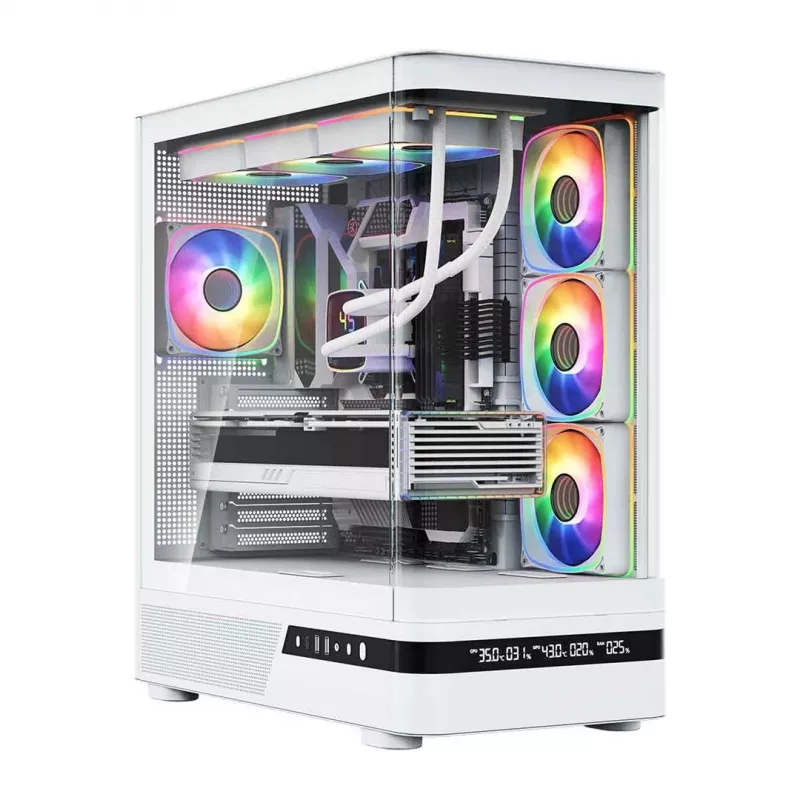 MODECOM Volcano AQ200 ARGB Midi bokštas baltas