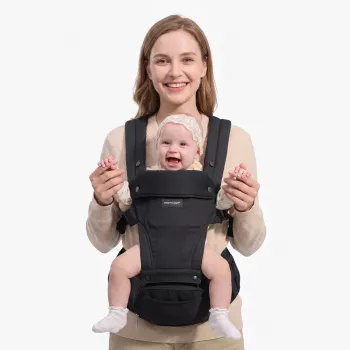 Momcozy nešiojimo sistema su klubine sėdyne, juoda