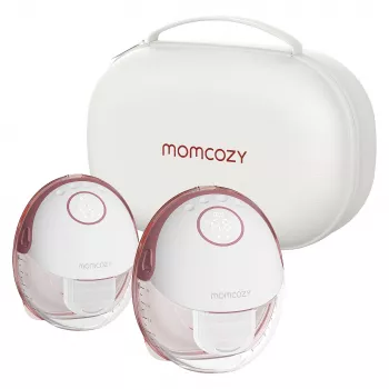 Momcozy M6 Dvigubas nešiojamas elektrinis pieno siurblys su baterija ir laikymo dėžute