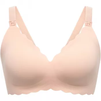 Momcozy YN46 Besiūlė palaikomoji liemenėlė maitinančioms mamoms su Jelly Strip, push-up, smėlio gėlių raštas, dydis XL