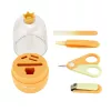 Momini Baby Nail Care Kit Sunny – Elektrinė kūdikių nagų dildė su 6 galvutėmis, 2 greičiais, LED šviesa, balta/geltona