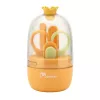 Momini Baby Nail Care Kit Sunny – Elektrinė kūdikių nagų dildė su 6 galvutėmis, 2 greičiais, LED šviesa, balta/geltona
