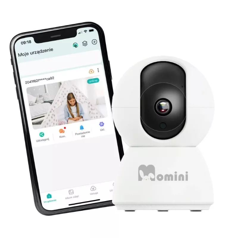 Momini KidLook Baby Monitor - 3,2 inch Color LCD, Night Vision, Two-Way Talk, 8 Lullabies, Temperature Monitoring