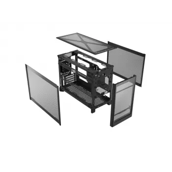 Montech TEN (B) Mini bokštas, grūdintas stiklas, juodas | Kur.lt