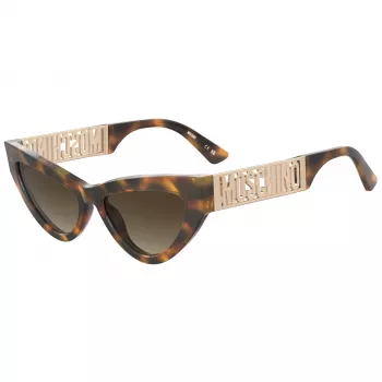 MOSCHINO Moteriški Akiniai Nuo Saulės MOS170-S-086 Havana Drugelis/Katinė Akis 55mm