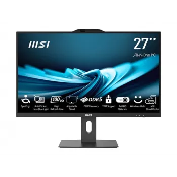 MSI PRO AP272P 14M-496EU 27 colių All-in-One kompiuteris - Full HD IPS, Intel Core i5-14400, 16GB RAM, 512GB SSD, Windows 11 Pro, juodos spalvos